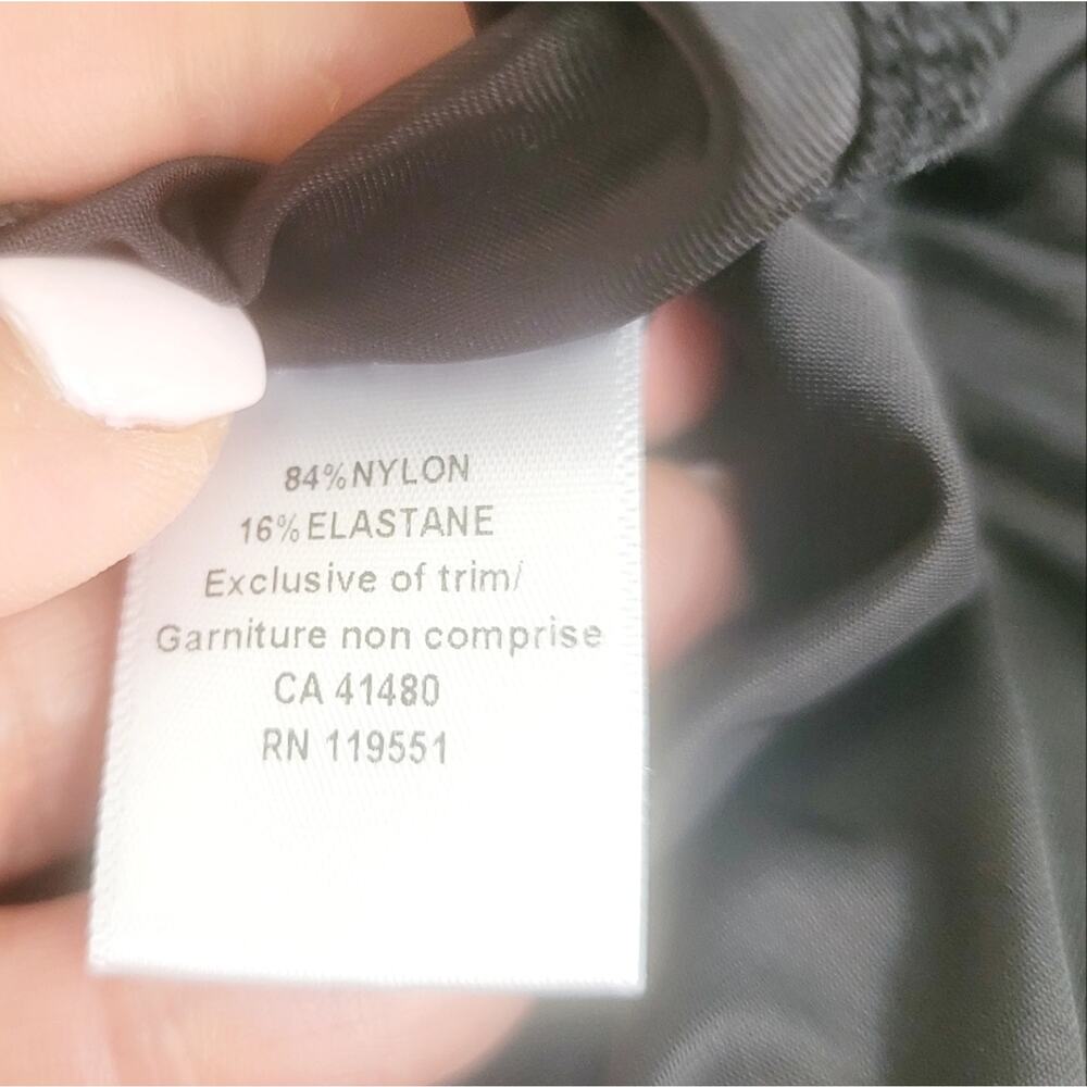 GENTLE FAWN Intimate Black Surplice Bodysuit Sleeveless Modern Professional M - Picture 14 of 16